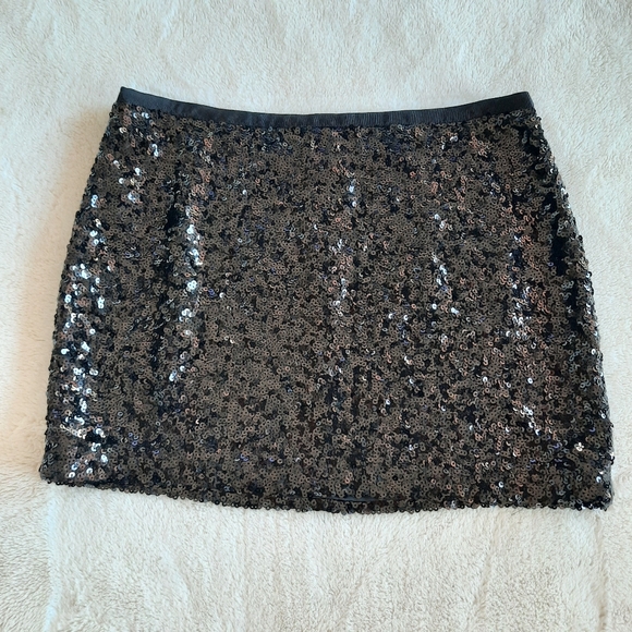 LONDONJEAN Dresses & Skirts - Sequin Black Mini Skirt Womens Size 6 Sparkle Holiday Club Birthday London Jean